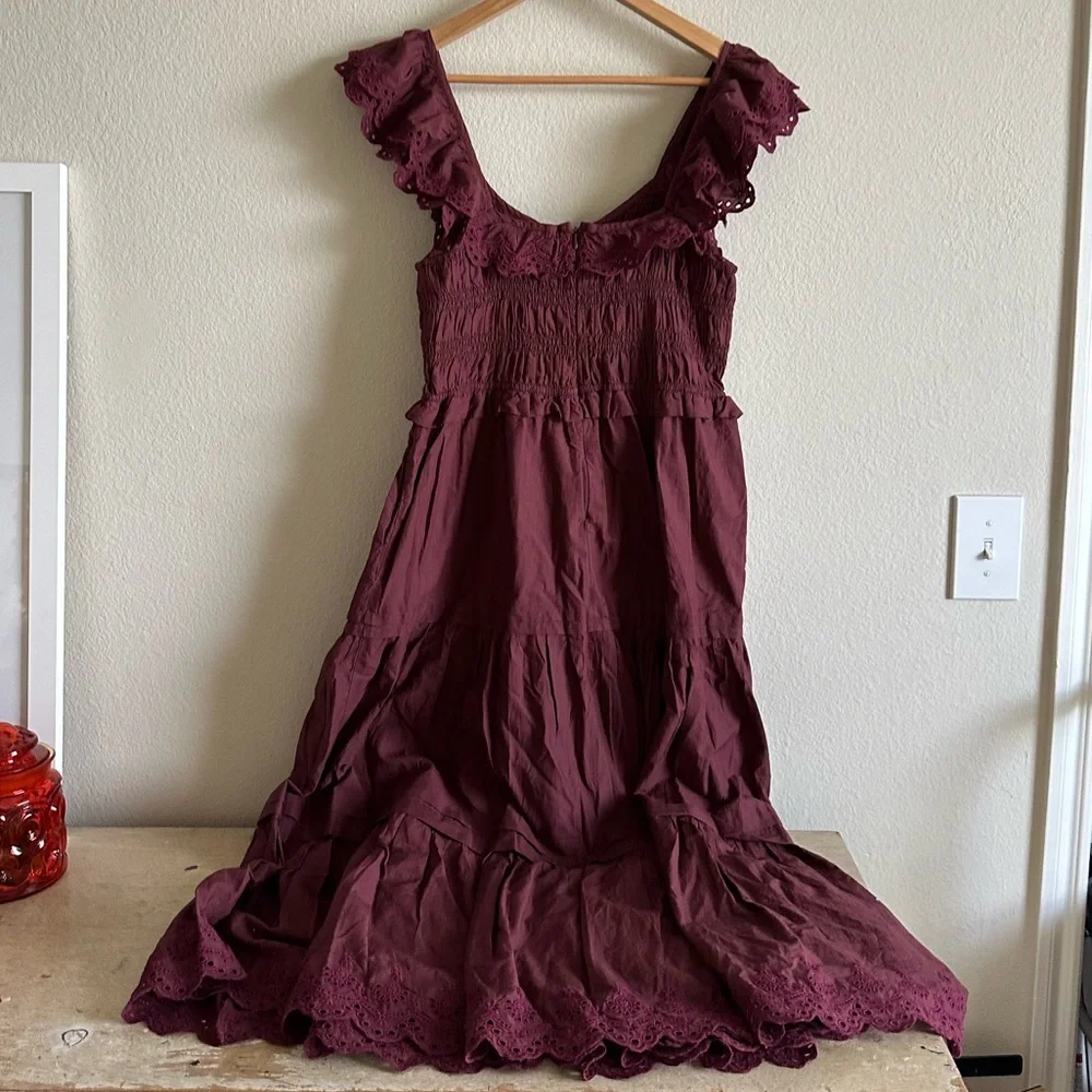 Madewell Burgundy Midi Dress - Picture 7 of 11